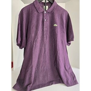 Lacoste Mens Purple Short Sleeve Classic Fit Polo Shirt Crocodile Logo EU7/ USXL